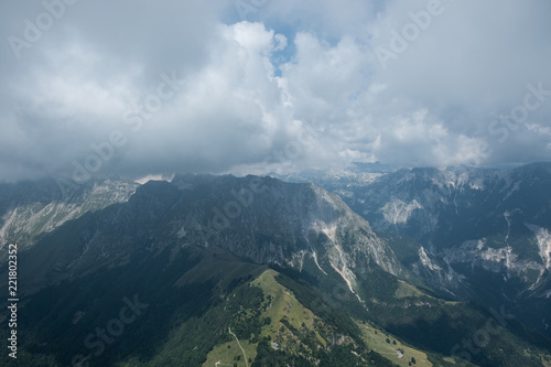 Berge, Wolken, Gleitschirm, Slovenien