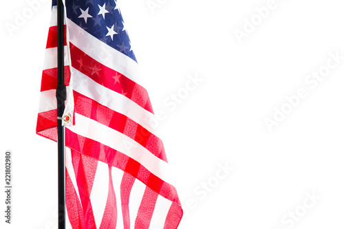 American flag isolated on white background