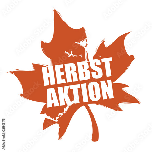 Stempel Herbstaktion mit Herbstblatt