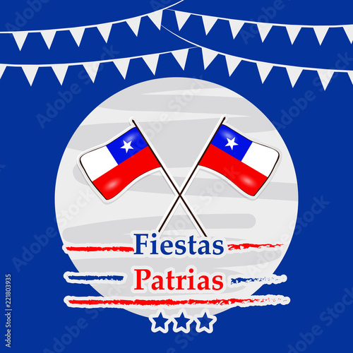 illustration of elements of Chile's National Independence Day Fiestas Patrias background photo