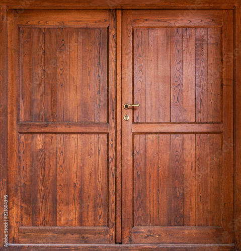 Wooden double door with vertical boards © YK