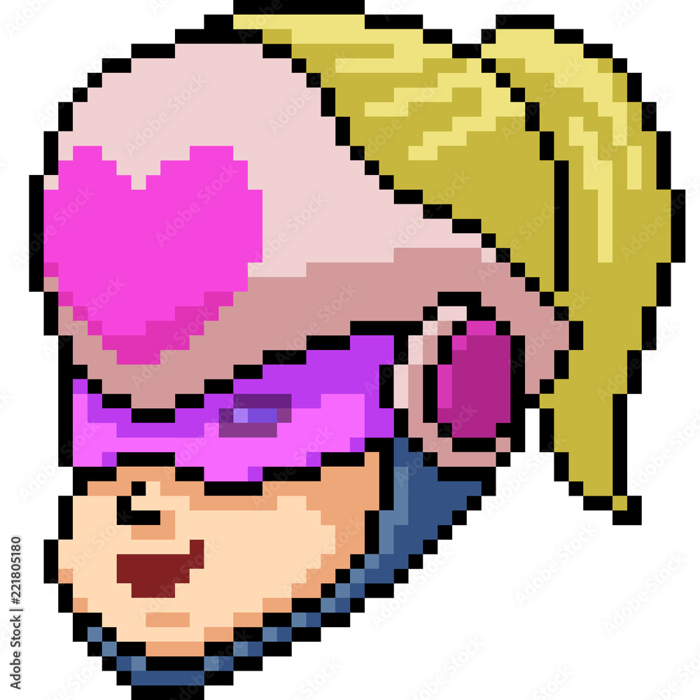 Fototapeta premium vector pixel art hero head