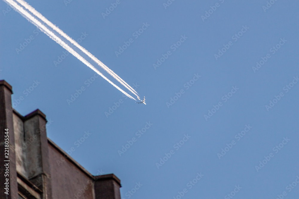 Aircraft on blue sky background Aircraft on blue sky background