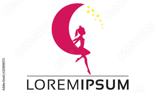 Princess And Stars Moon Logo Design