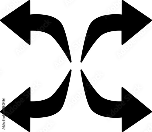 Icon set - Four black arrows - Vector