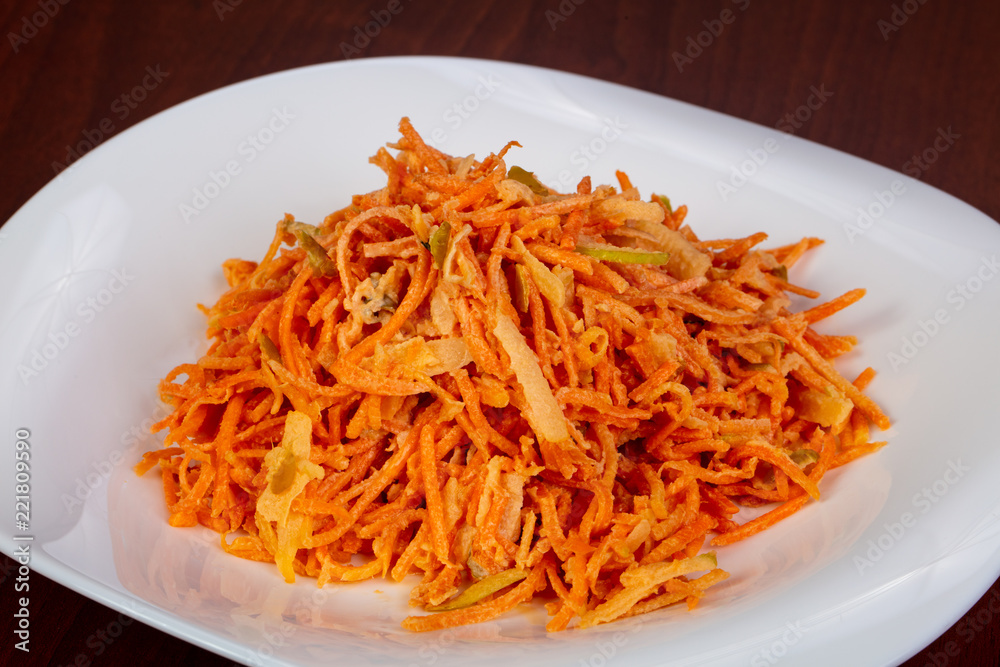 Salad with carrots and apple Salad with carrots and apple