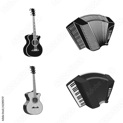 Vector design of music and tune symbol. Collection of music and tool stock vector illustration.