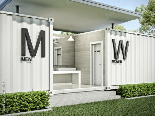 Container toilet exterior #2, 3D render
