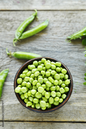 young green peas