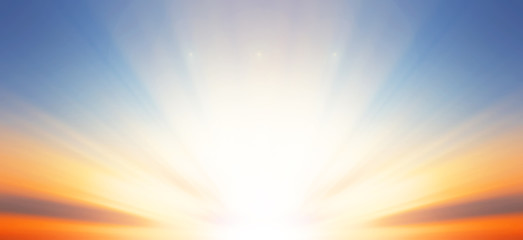 Background of colorful sky concept: Dramatic sunset with twilight color sky and clouds