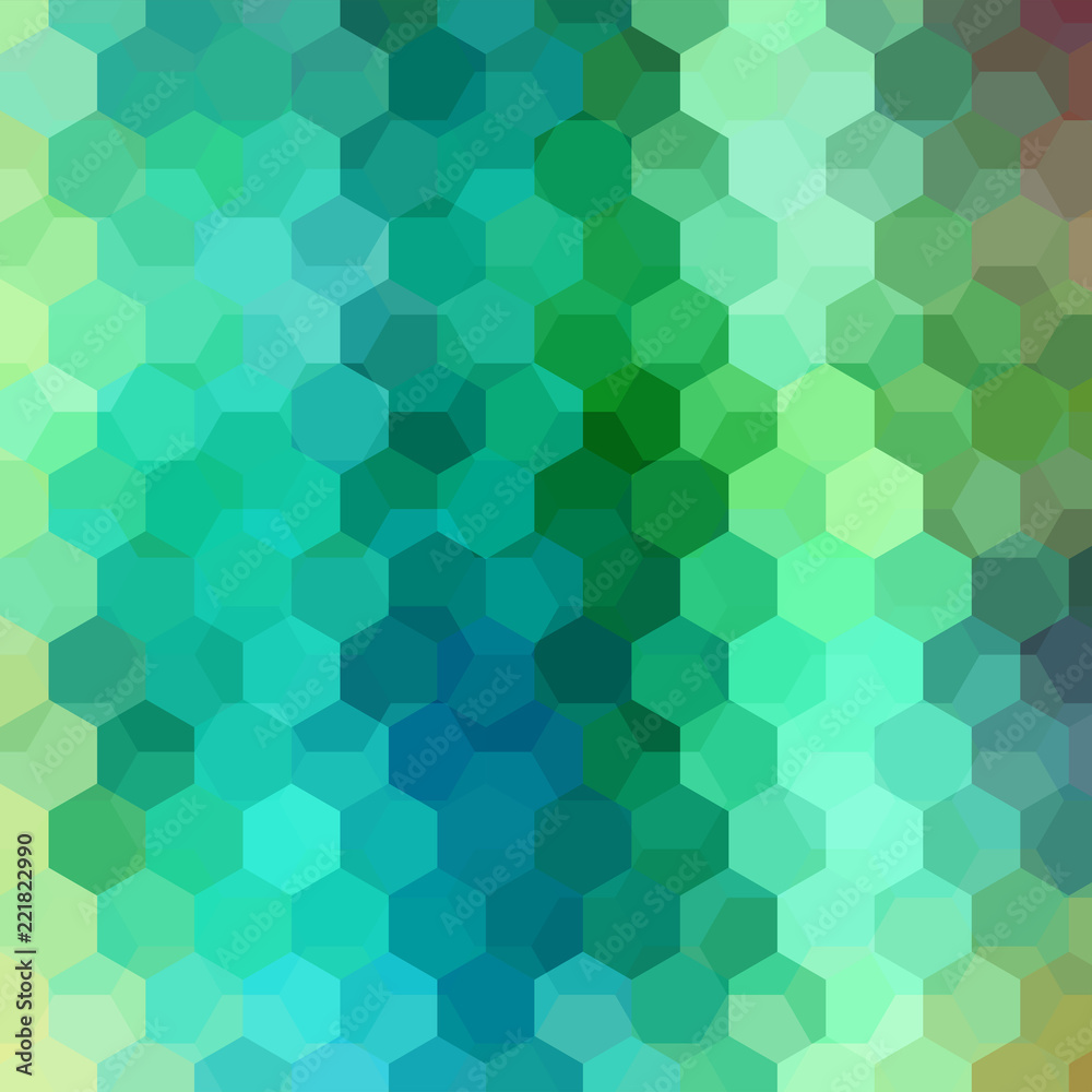 Vector background with green, blue hexagons. Can be used in cover design, book design, website background. Vector illustration Vector background with green, blue hexagons. Can be used in cover design, book design, website background. Vector illustration