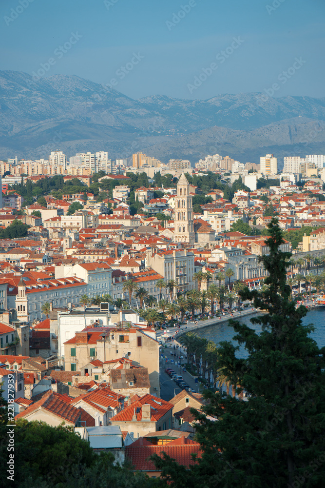 View of the old town of Split from Marjan Park.