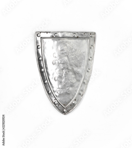 silver shield with the coat of arms on a white background