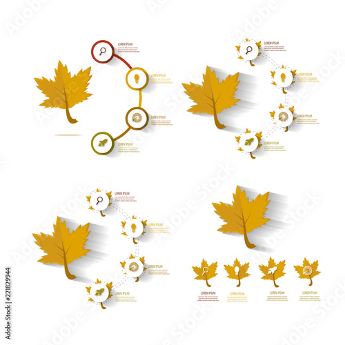 autumn infographic template element