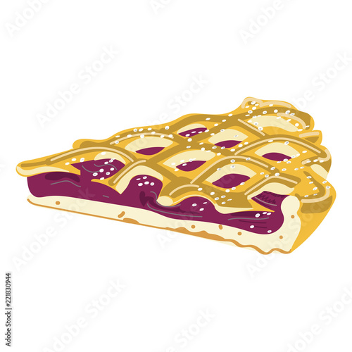 Dutch cherry pie on a transparent background.