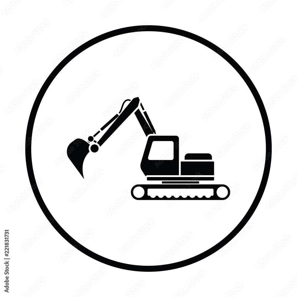 Icon of construction excavator
