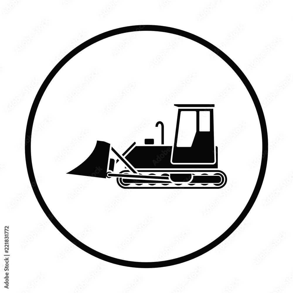 Naklejka premium Icon of Construction bulldozer