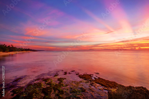 Sunset in low tide Cebu Province Philippines 
