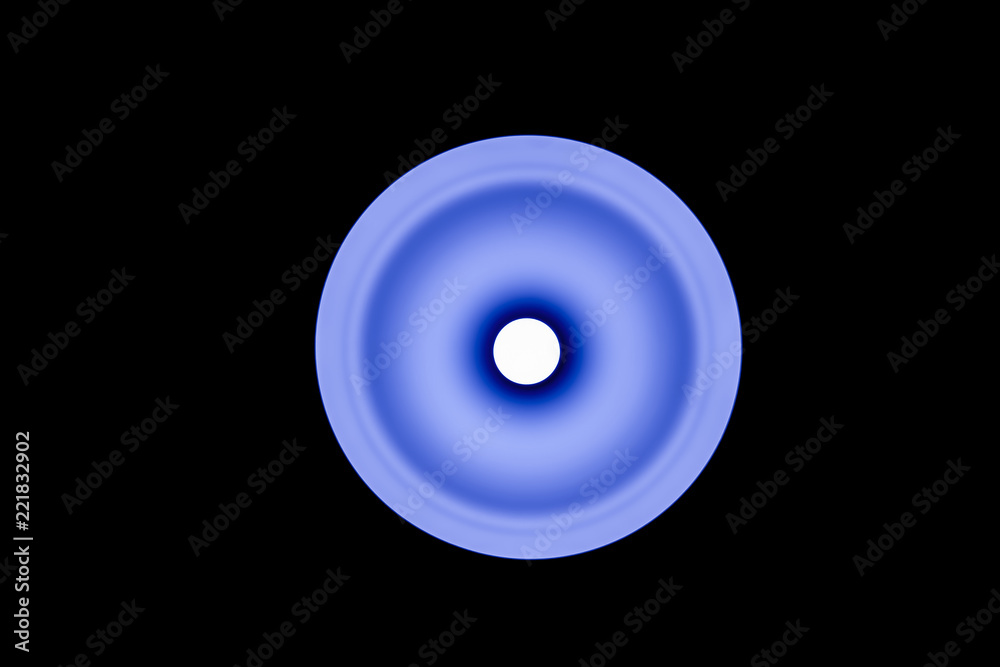 Electric blue lamp with led bulb on black background Electric blue lamp with led bulb on black background