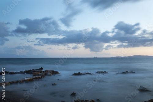 Fototapeta Naklejka Na Ścianę i Meble -  Sea Landscape ,Sea Stones ,Long Exposure