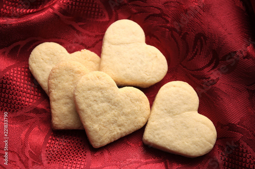 Home made heart shaped shortbread photo