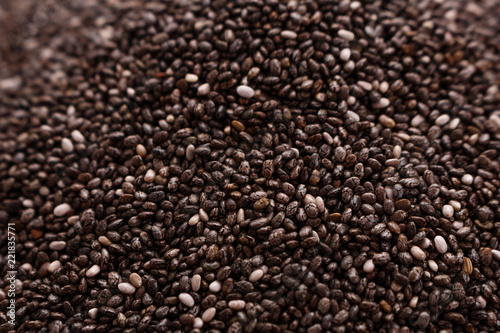 chia seeds on a white acrylic background