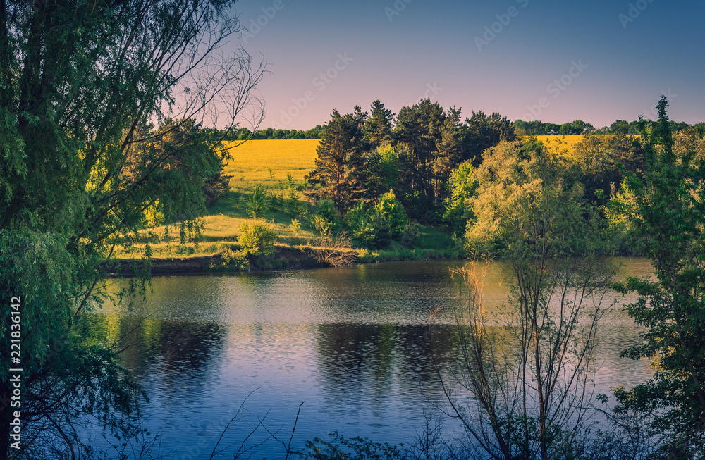 Fototapeta premium Sunrise on river