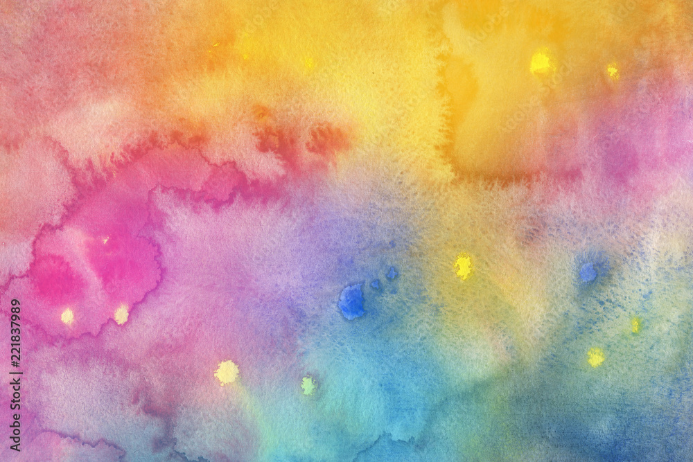 Fototapeta premium Colorful watercolor paper textures on white background. Chaotic abstract organic design. 