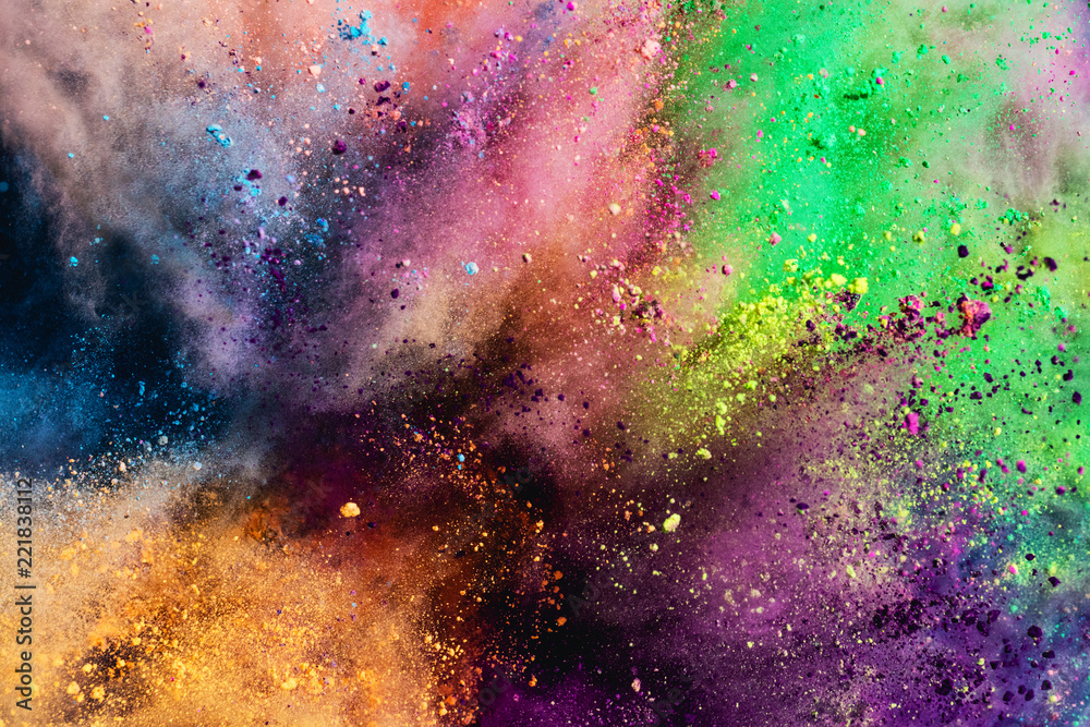 Colorful holi powder explosion.