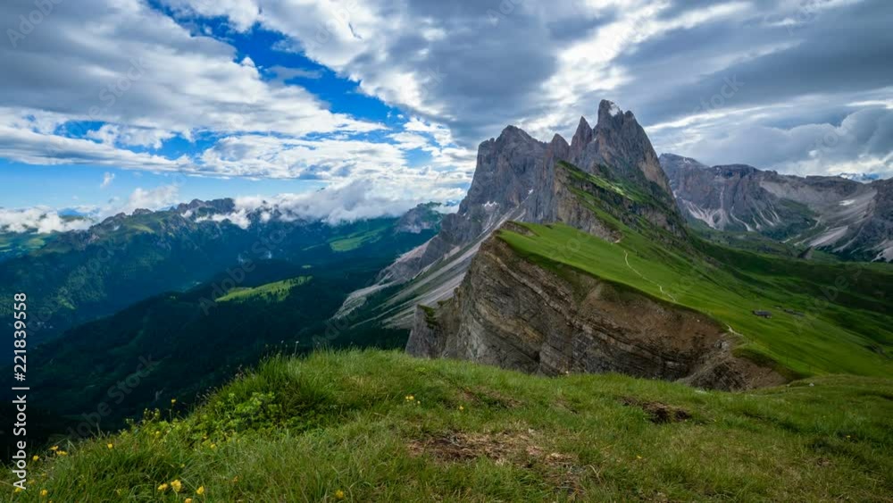 4K Time lapse of Seceda mountain in the Dolomites, Italy 4K Time lapse of Seceda mountain in the Dolomites, Italy