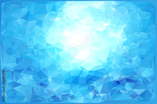 Vector Triangular winter blue ice frost background. Polygonal Art. Low Poly.