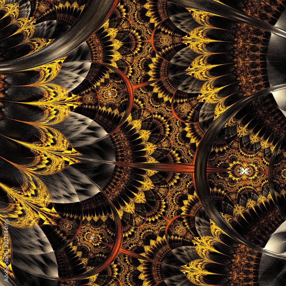 Obraz premium Beautiful Symmetrical fractal flower or butterfly, digital artwork for creative graphic design