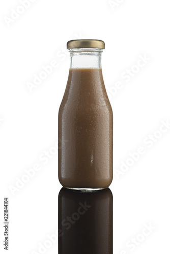 A Glass coffee bottle isolated on white background with reflection (ID: 221844104)