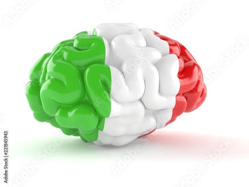 Brain with italian flag photo