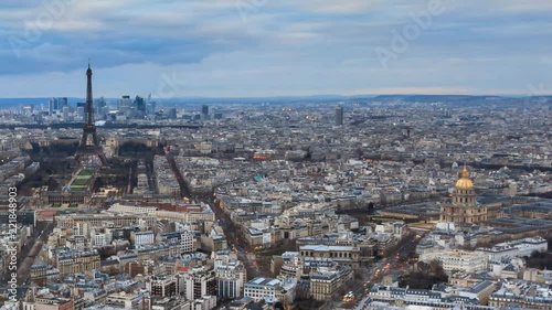 Beautiful Full HD timelapse of Paris, France, seen from the Montparnasse tower at sunset