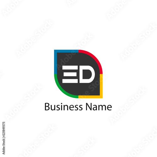 Initial Letter ED Logo Template Design