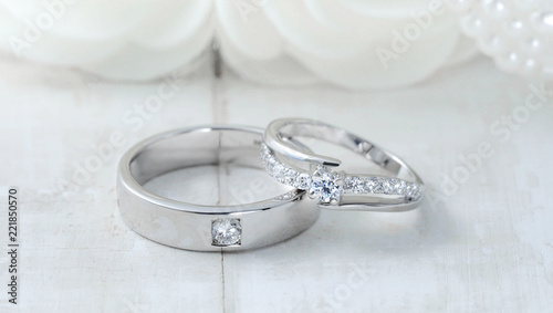 wedding rings, Engagement rings,Wedding rings on background 