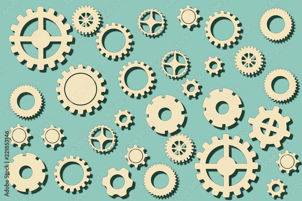 Gears mechanism concept. Industrial technology background Gears mechanism concept. Industrial technology background