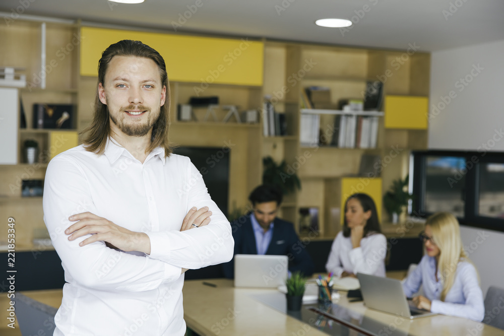 Fototapeta premium Young business man in the office