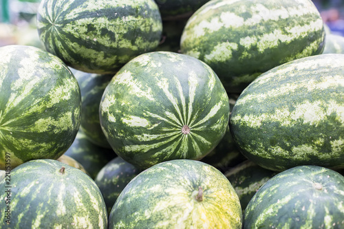 Fresh watermelons on the ma...
