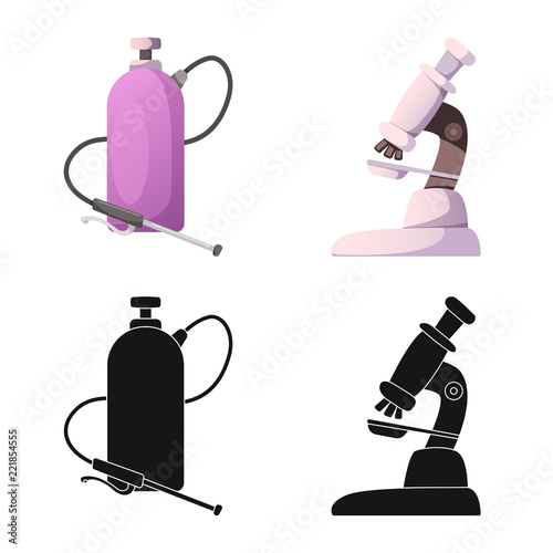 Vector illustration of genetic and plant logo. Set of genetic and biotechnology stock symbol for web.
