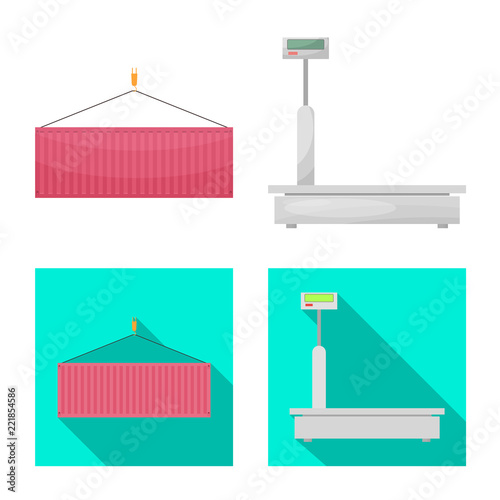 Vector design of goods and cargo symbol. Set of goods and warehouse stock symbol for web.