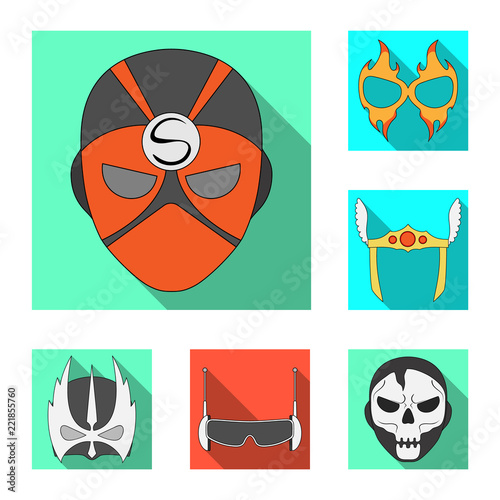 Isolated object of hero and mask icon. Set of hero and superhero stock symbol for web. photo