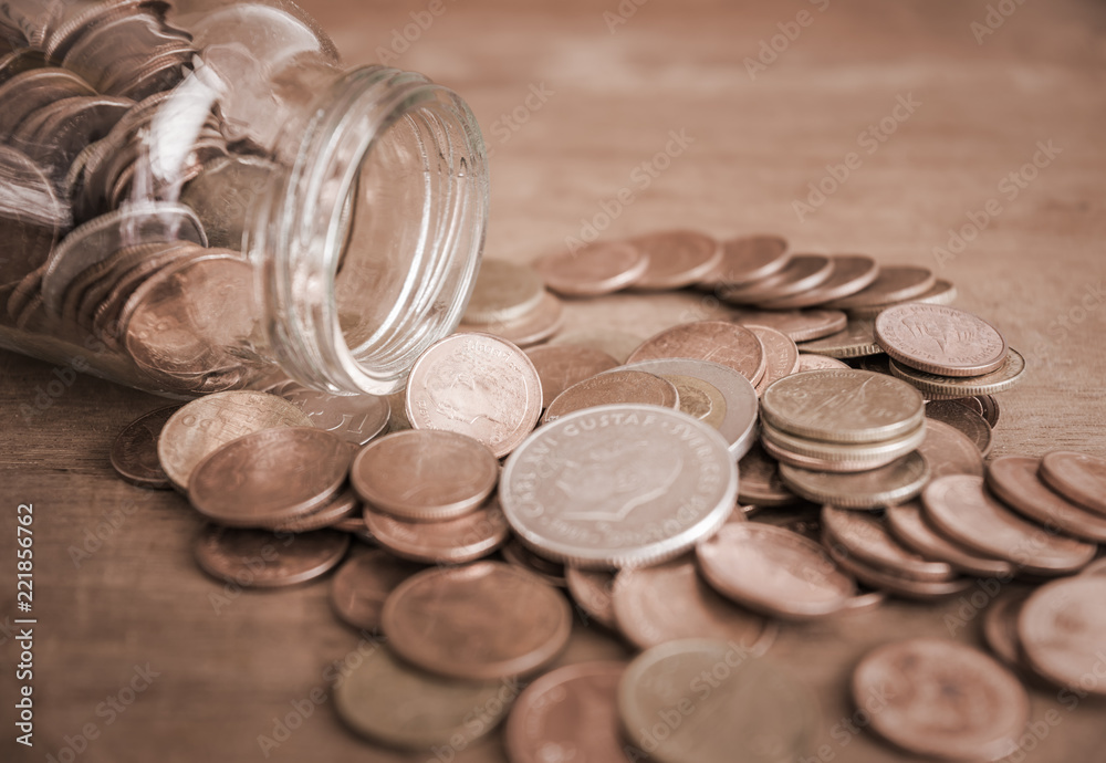 Saving money and account banking for finance business concept Saving money and account banking for finance business concept
