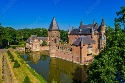 Aerial view of Heeswijk Castle in the Netherlands.