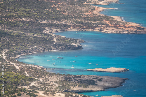 Coastline of Akamas Peninsula with the point of interest 