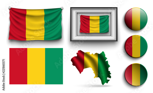 set of guinea flags collection isolated