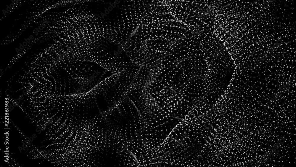 white slowly moving particles on a black background. abstract background. 3D rendering white slowly moving particles on a black background. abstract background. 3D rendering