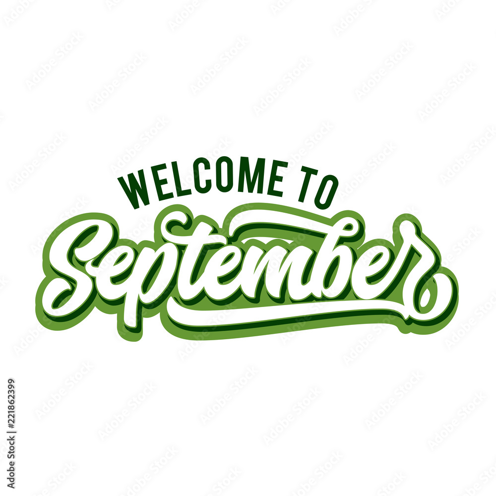 Welcome September Lettering, September Typography Lettering