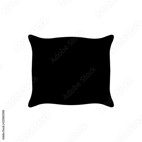 Pillow icon silhouette, logo on white background